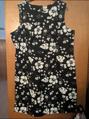 Mickey Mouse Disney Black and White Floral Dress